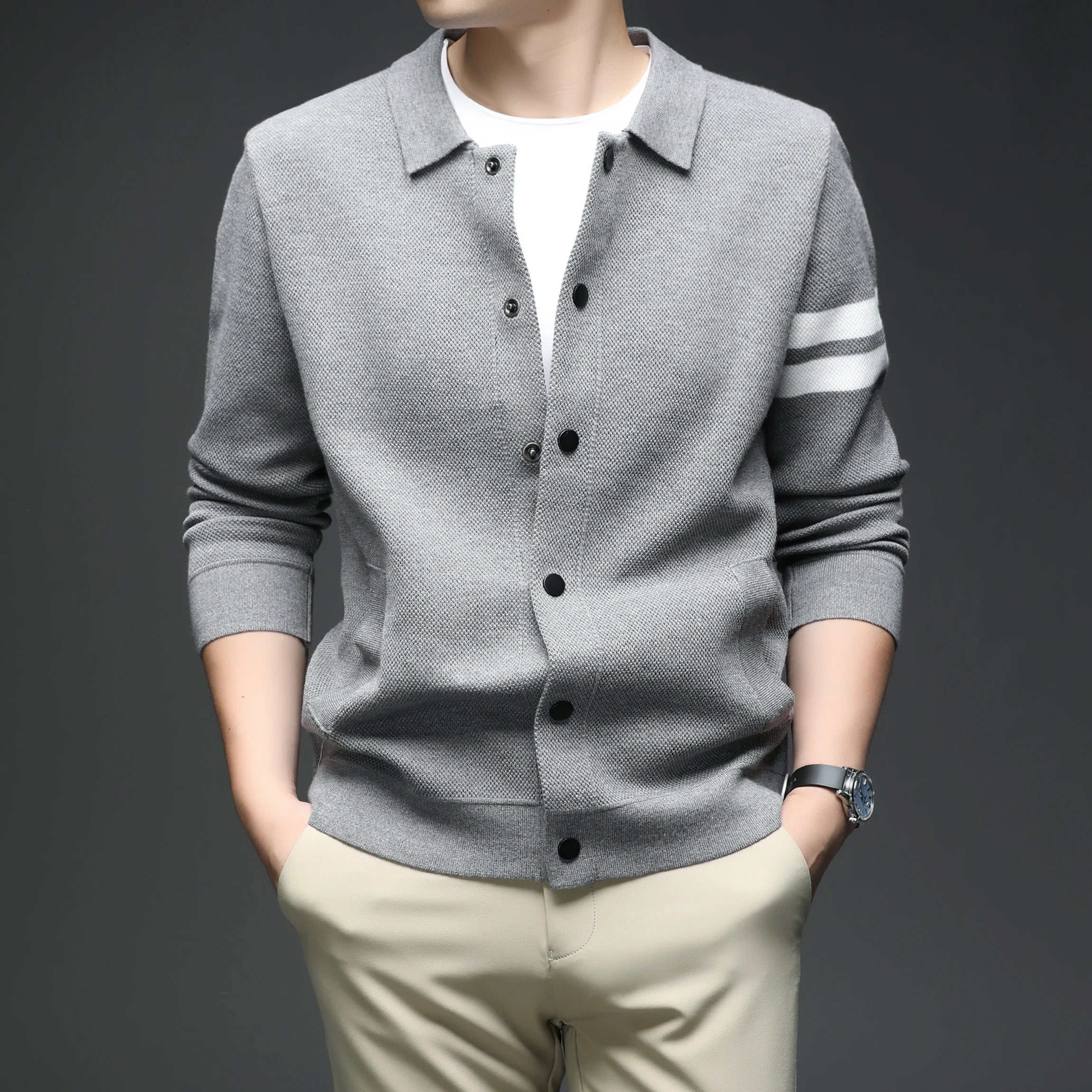 Vienna Striped Knit - Cardigan