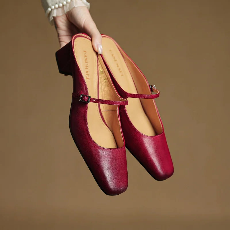 Leather Pointed Toe - Heels