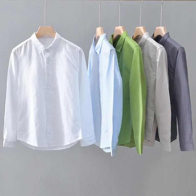 Cotton-Linen Blend Button-Up - Shirt