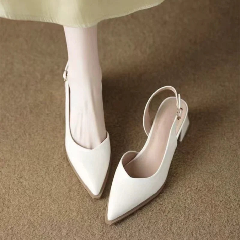 Leather Pointed Stiletto - Heels