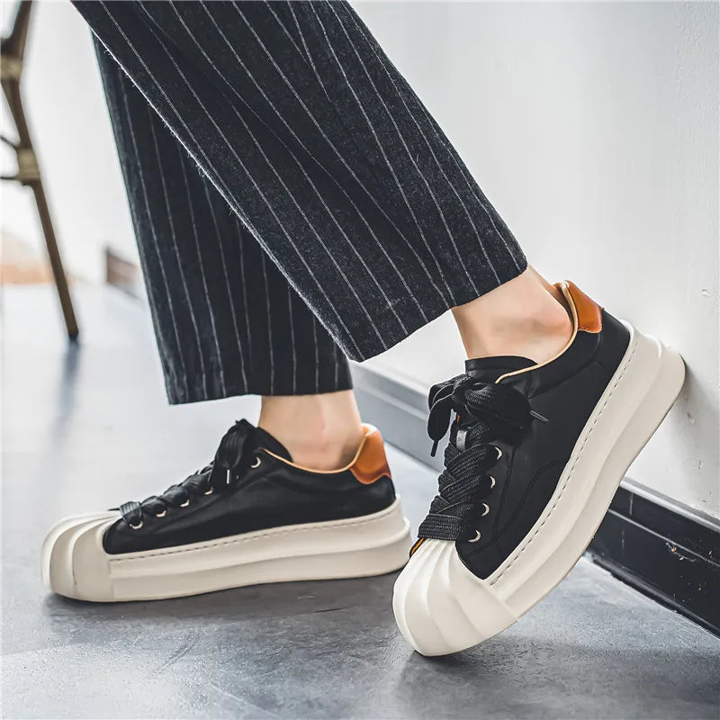 Leather Wave Sole - Sneakers