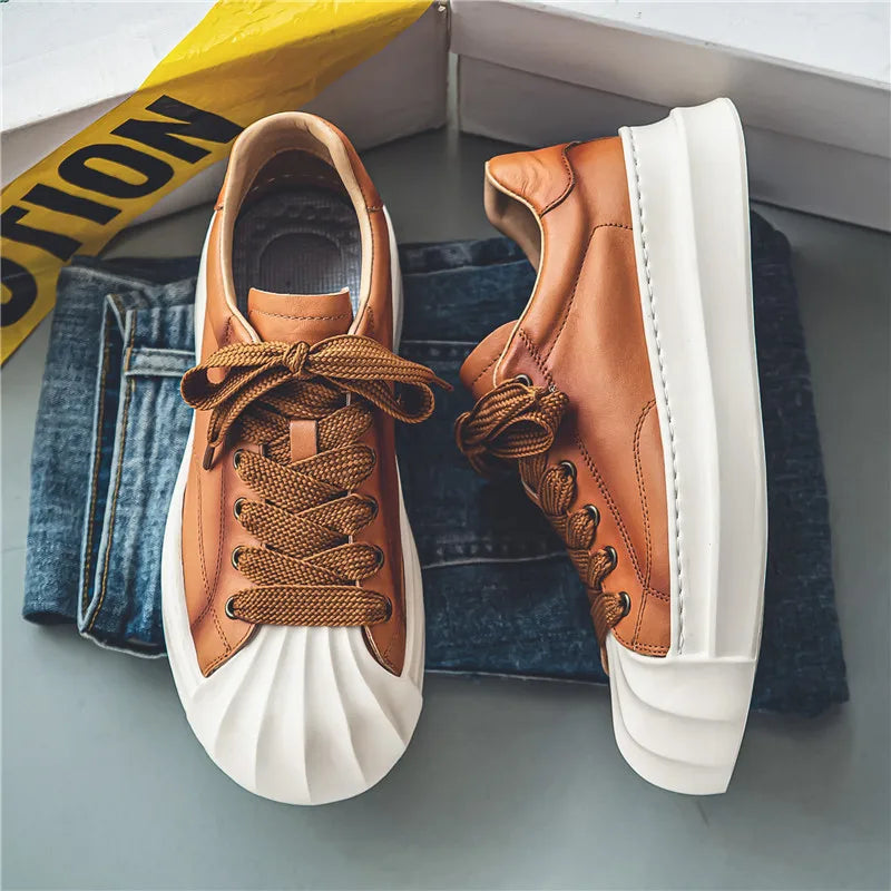 Leather Wave Sole - Sneakers