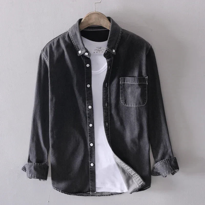 Indigo Denim Button-Down - Shirt