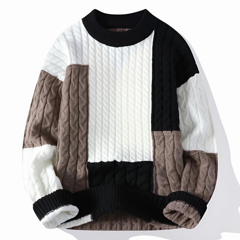 Patchwork Knit Pullover - Sweater