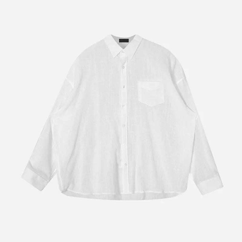 Linen-Blend Button-Up - Shirt