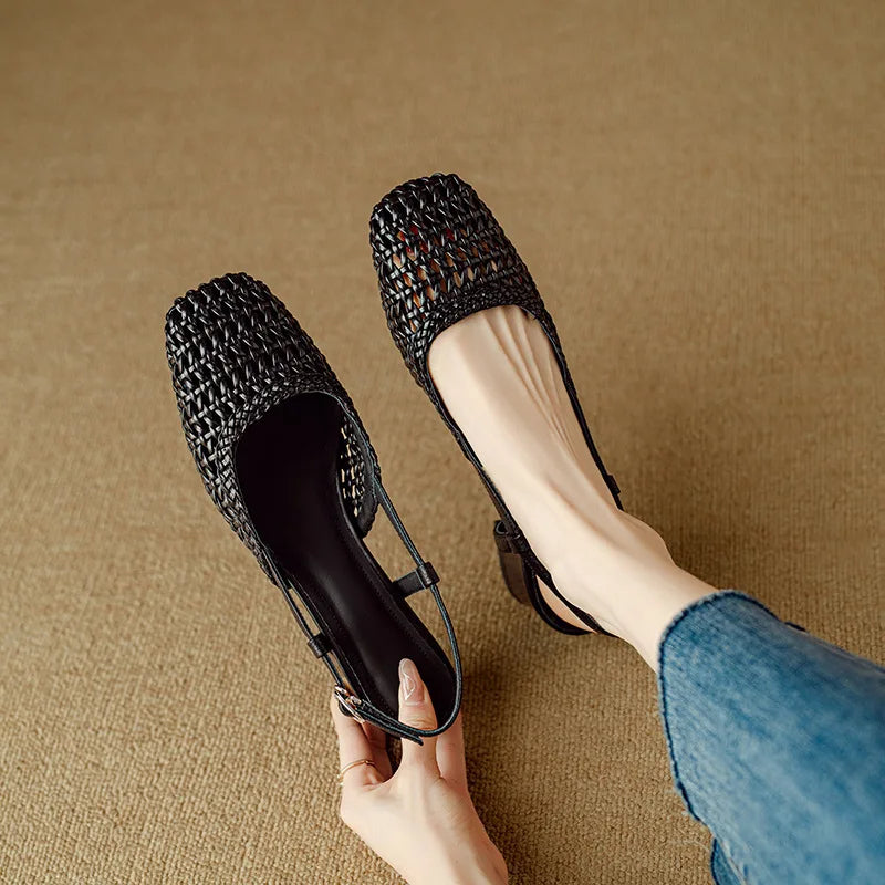 Woven Leather - Heels