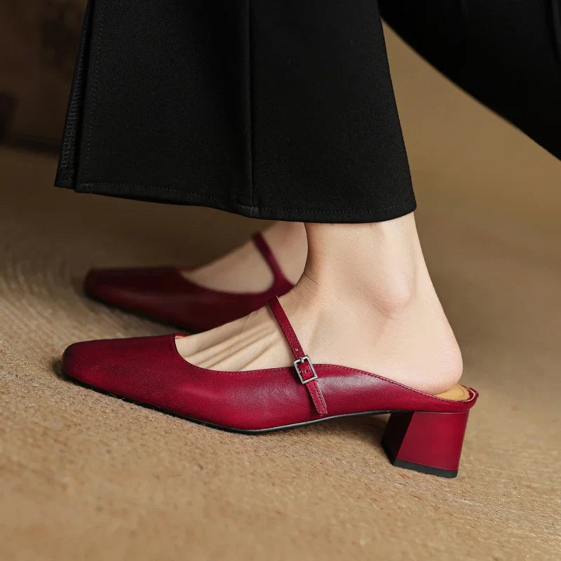 Leather Pointed Toe - Heels