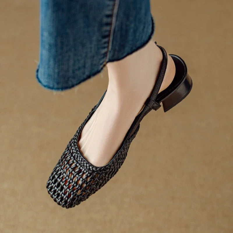 Woven Leather - Heels