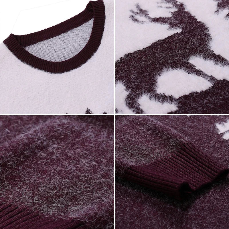 Elk Motif Knit - Sweater