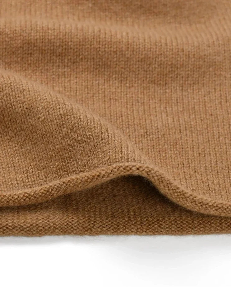 Cashmere Ribbed Fold-Over - Beanie