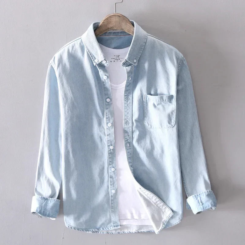 Indigo Denim Button-Down - Shirt