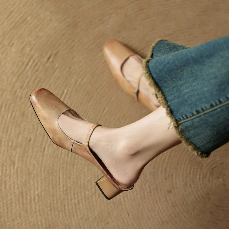 Leather Pointed Toe - Heels