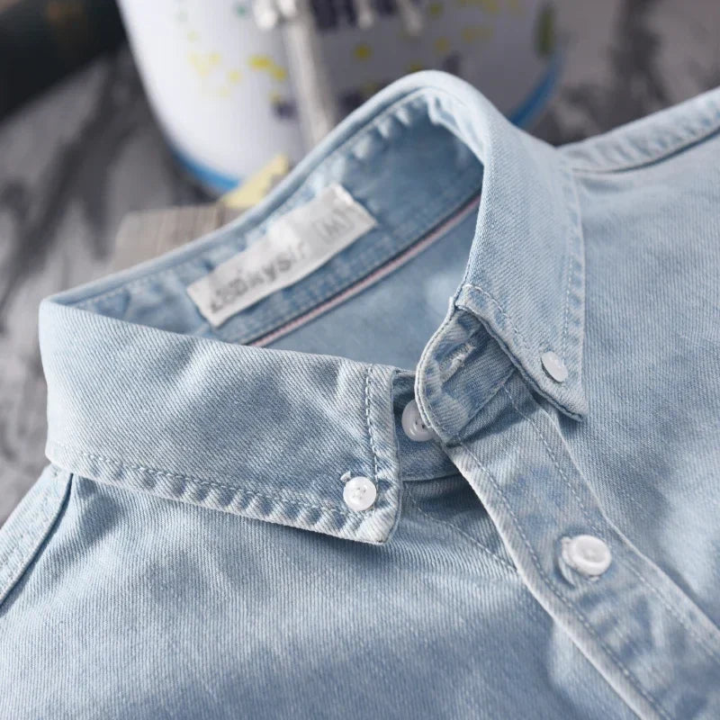 Indigo Denim Button-Down - Shirt