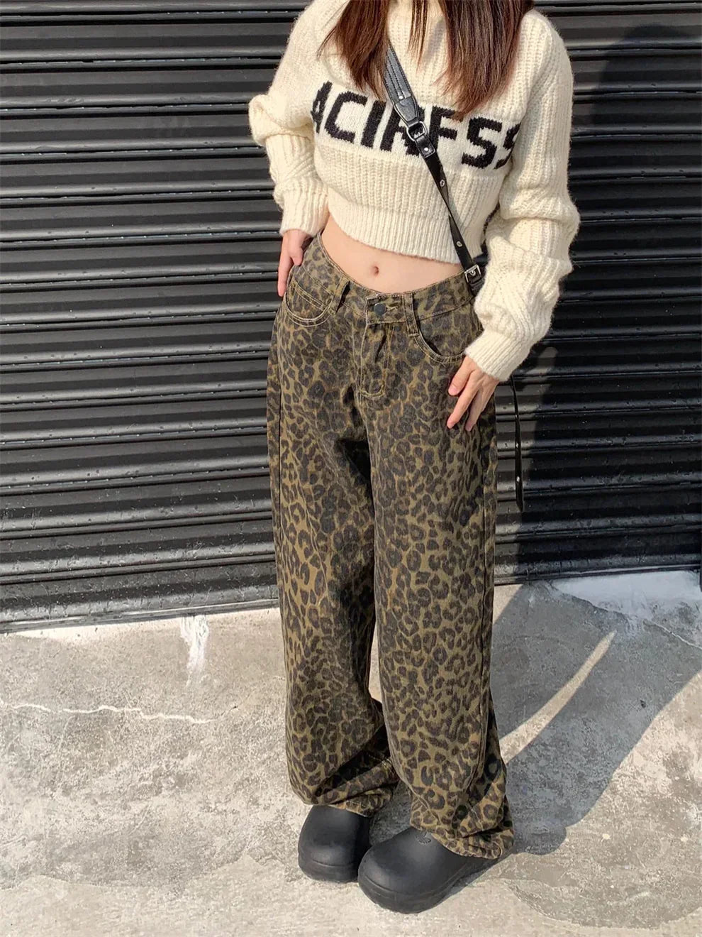 Leopard Print Denim - Jeans