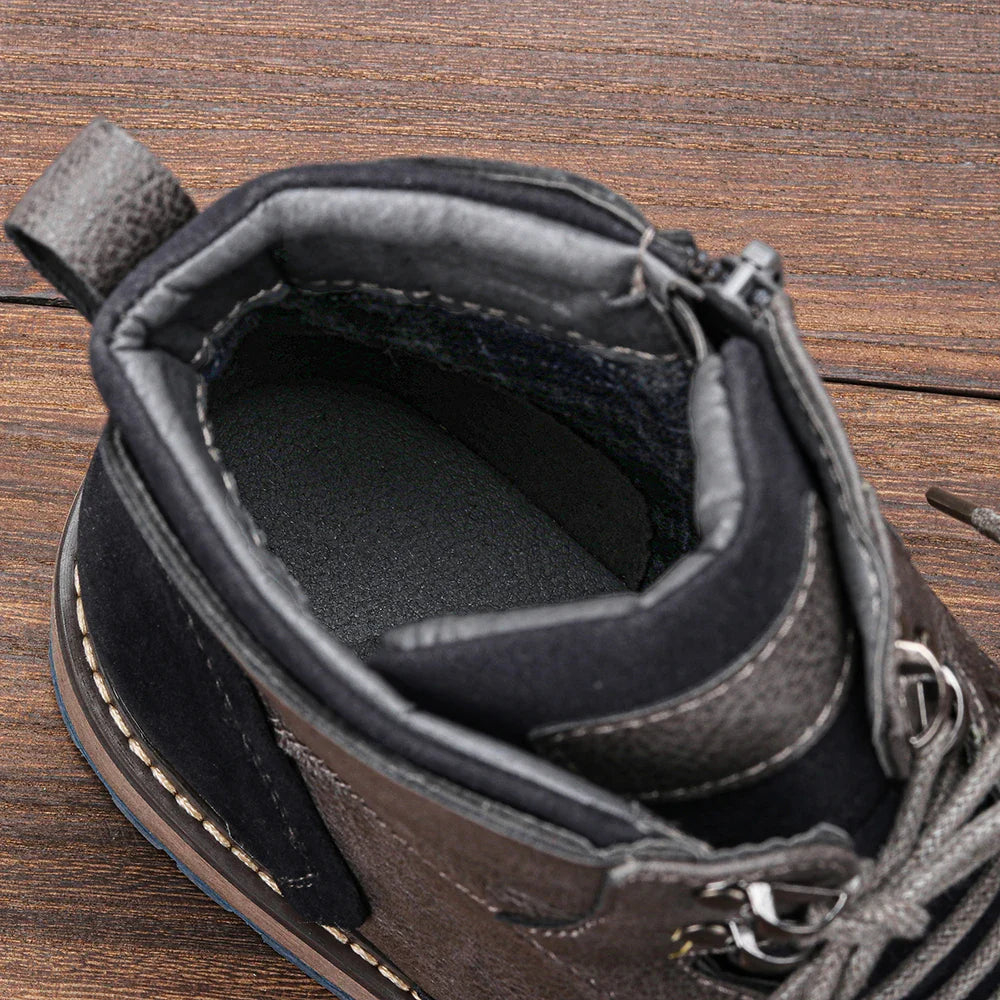 Brown Rugged Leather Western - Boots