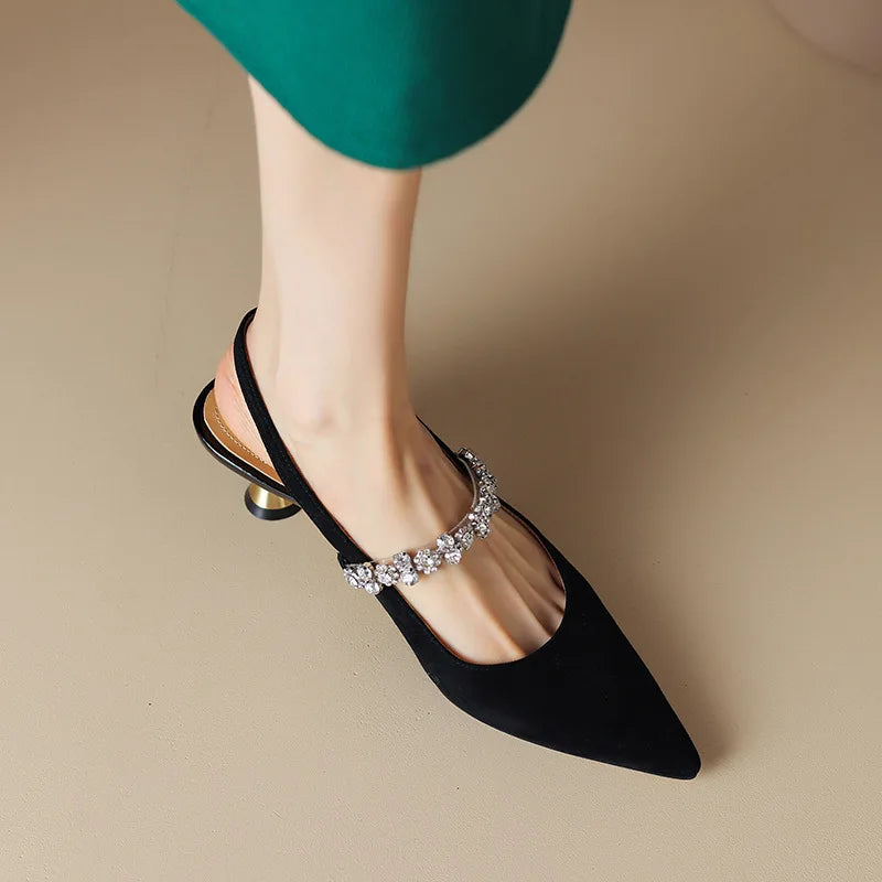 Aurora Rhinestone - Kitten Heels