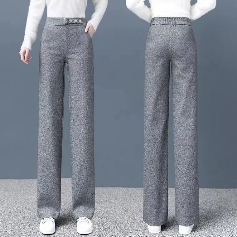 Herringbone Tailored Straight-Leg - Pants
