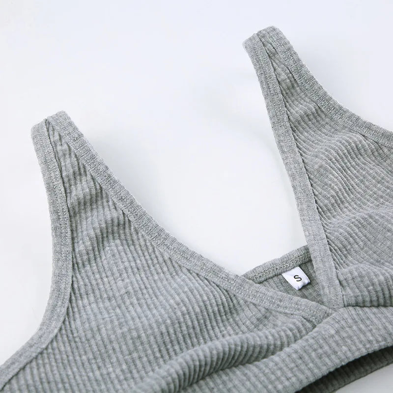 Ribbed Knit Loungewear - Two-Piece Set