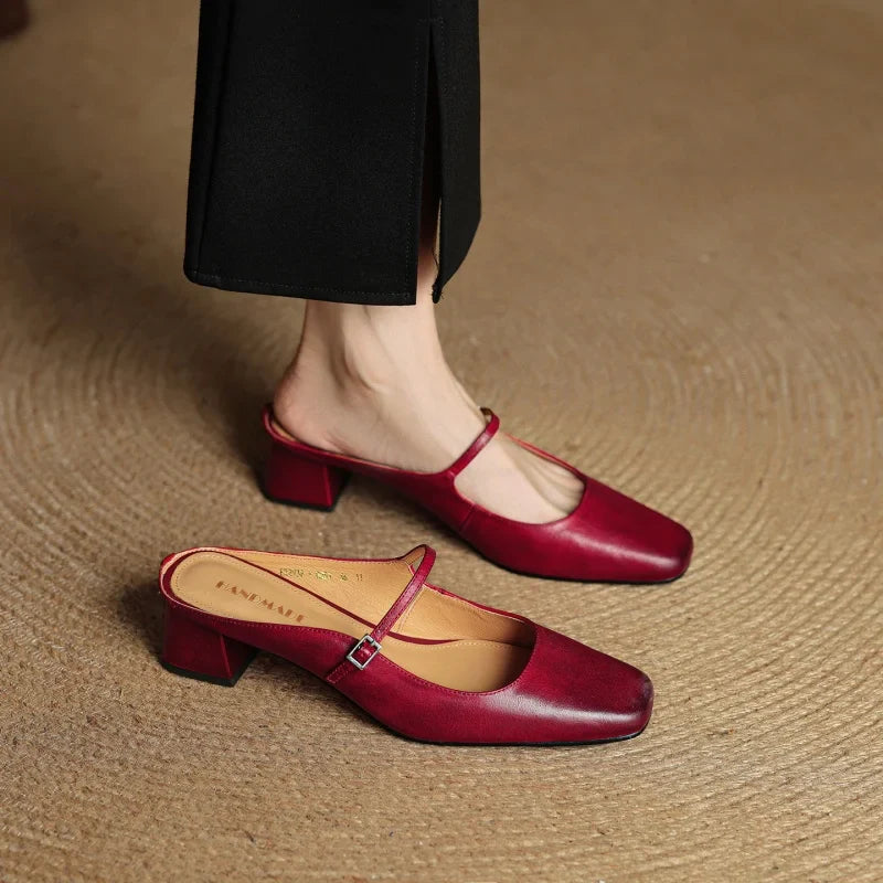 Leather Pointed Toe - Heels