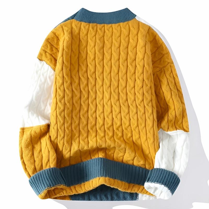 Patchwork Knit Pullover - Sweater