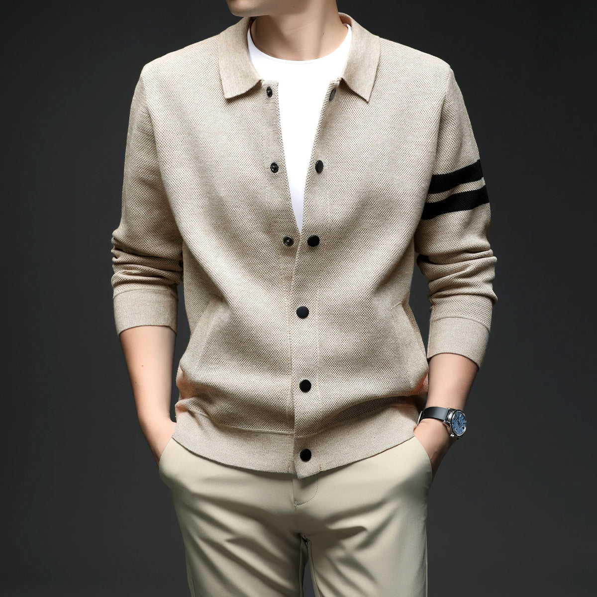 Vienna Striped Knit - Cardigan