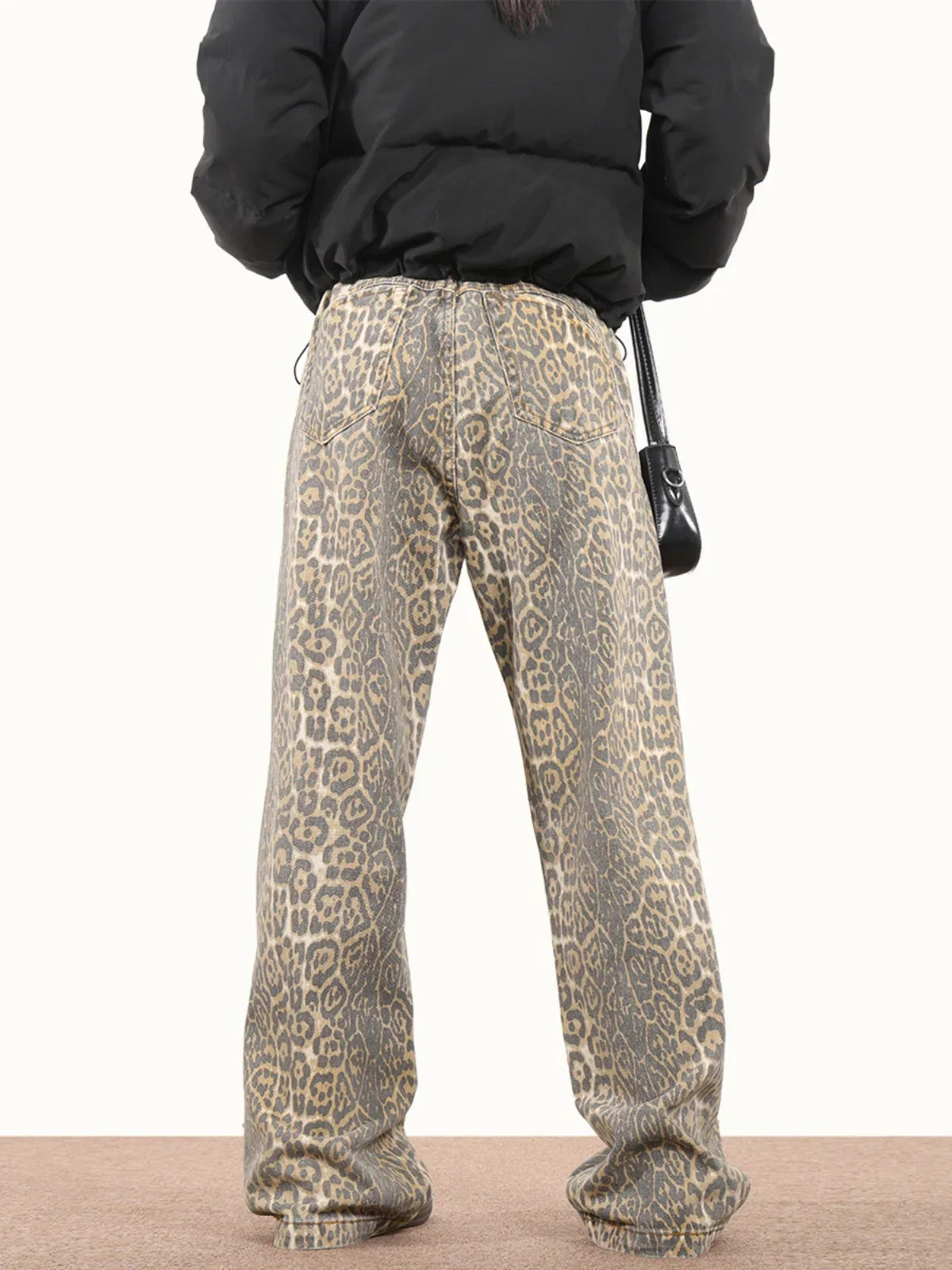 Leopard Print Baggy - Jeans