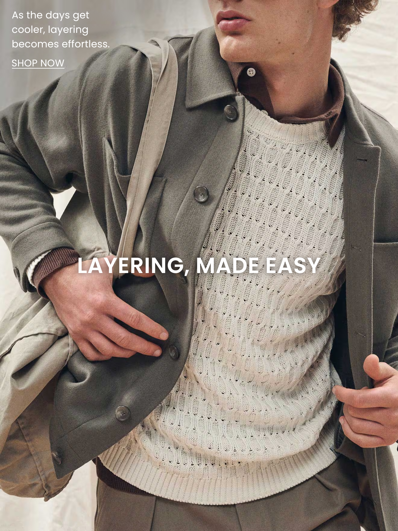 Green ribbed shirt on a hanger with text overlay and curtain background.