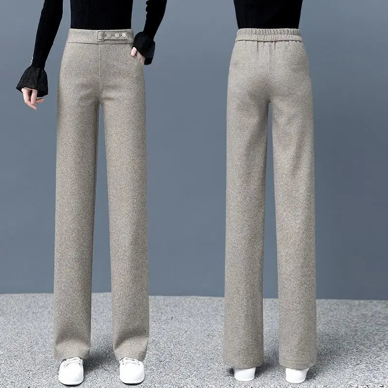 Herringbone Tailored Straight-Leg - Pants