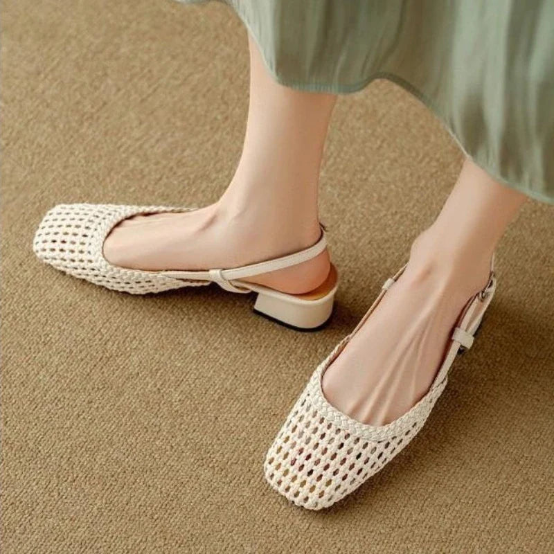 Woven Leather - Heels