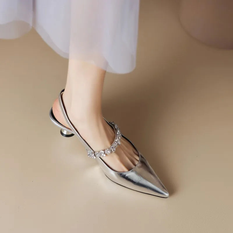 Aurora Rhinestone - Kitten Heels