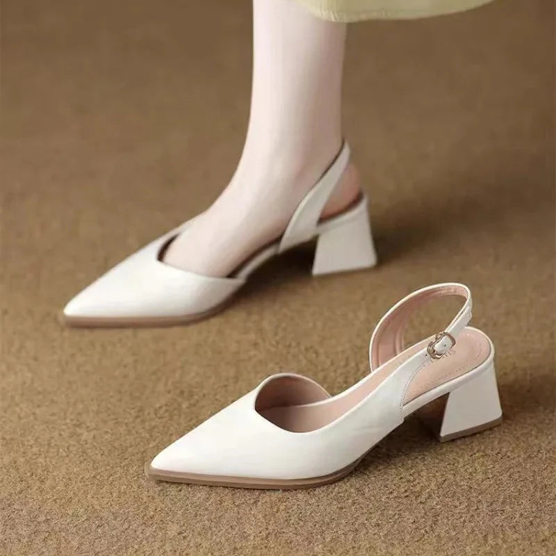 Leather Pointed Stiletto - Heels