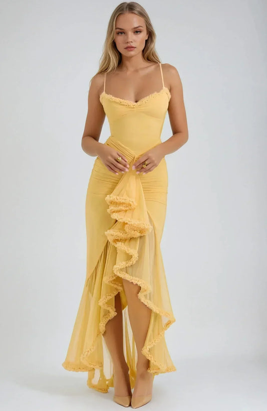 Chloe™ | Yellow Mesh Dress