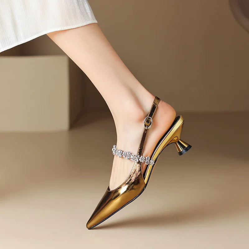 Aurora Rhinestone - Kitten Heels