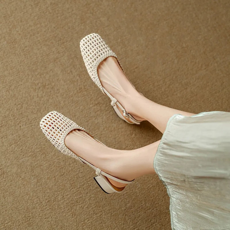 Woven Leather - Heels