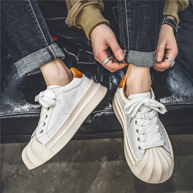 Leather Wave Sole - Sneakers