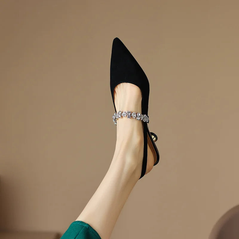 Aurora Rhinestone - Kitten Heels