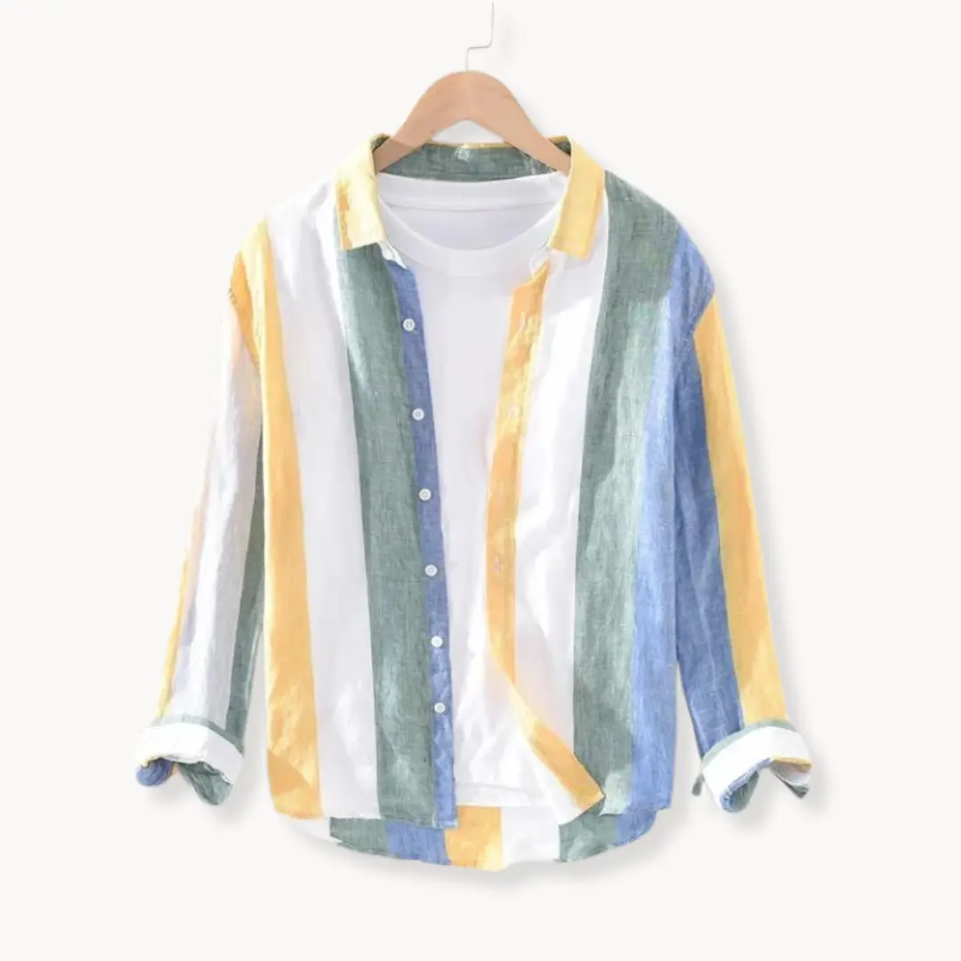 Seascape Stripe Linen Button-Down - Shirt CASA LARO