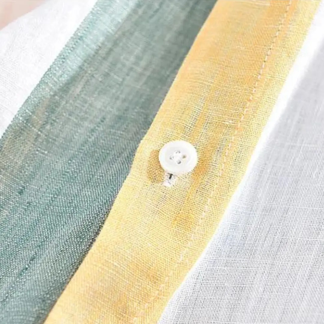 Seascape Stripe Linen Button-Down - Shirt CASA LARO