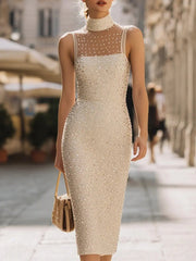 Sequined Fitted Evening Sheath - Midi Dress CASA LARO