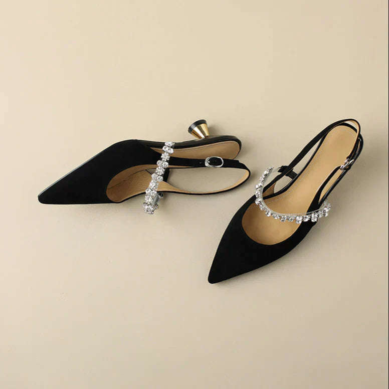 Aurora Rhinestone - Kitten Heels