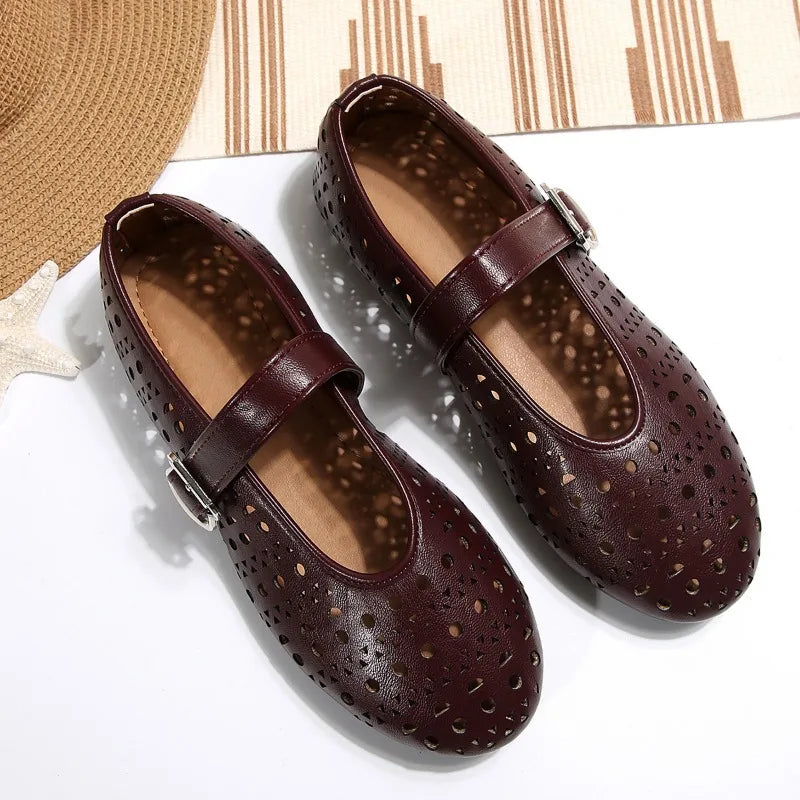 Leather Pointed Toe - Flats