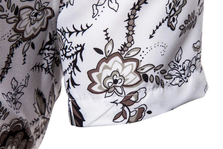 Floral Print Short Sleeve - Polo Shirt