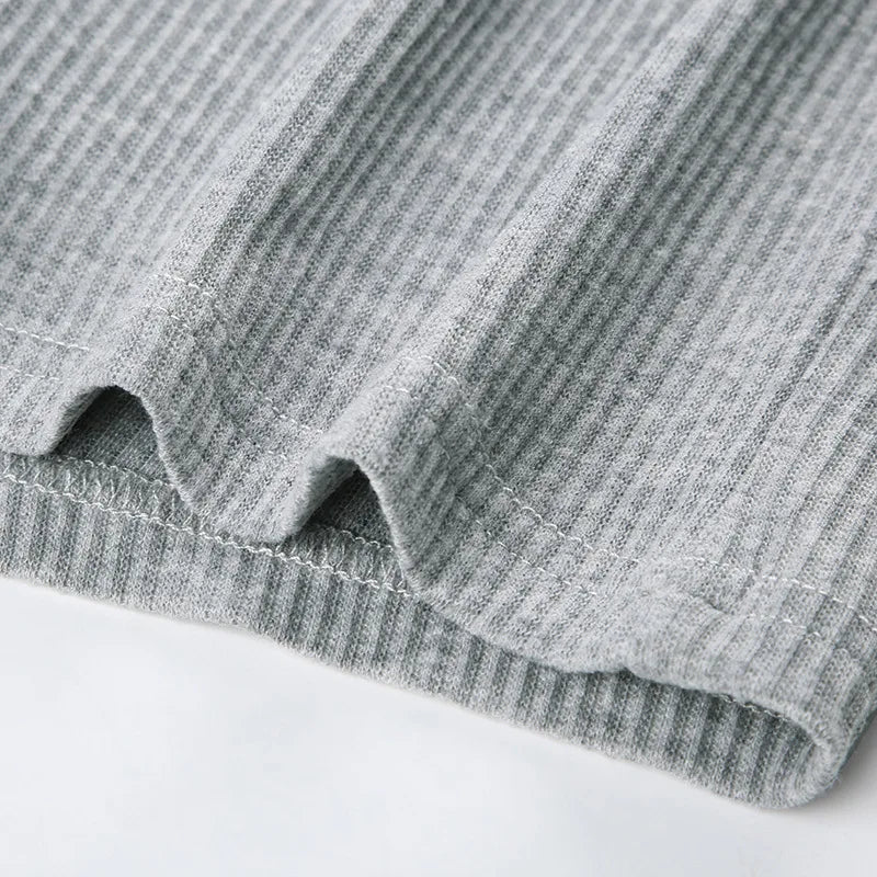 Ribbed Knit Loungewear - Two-Piece Set