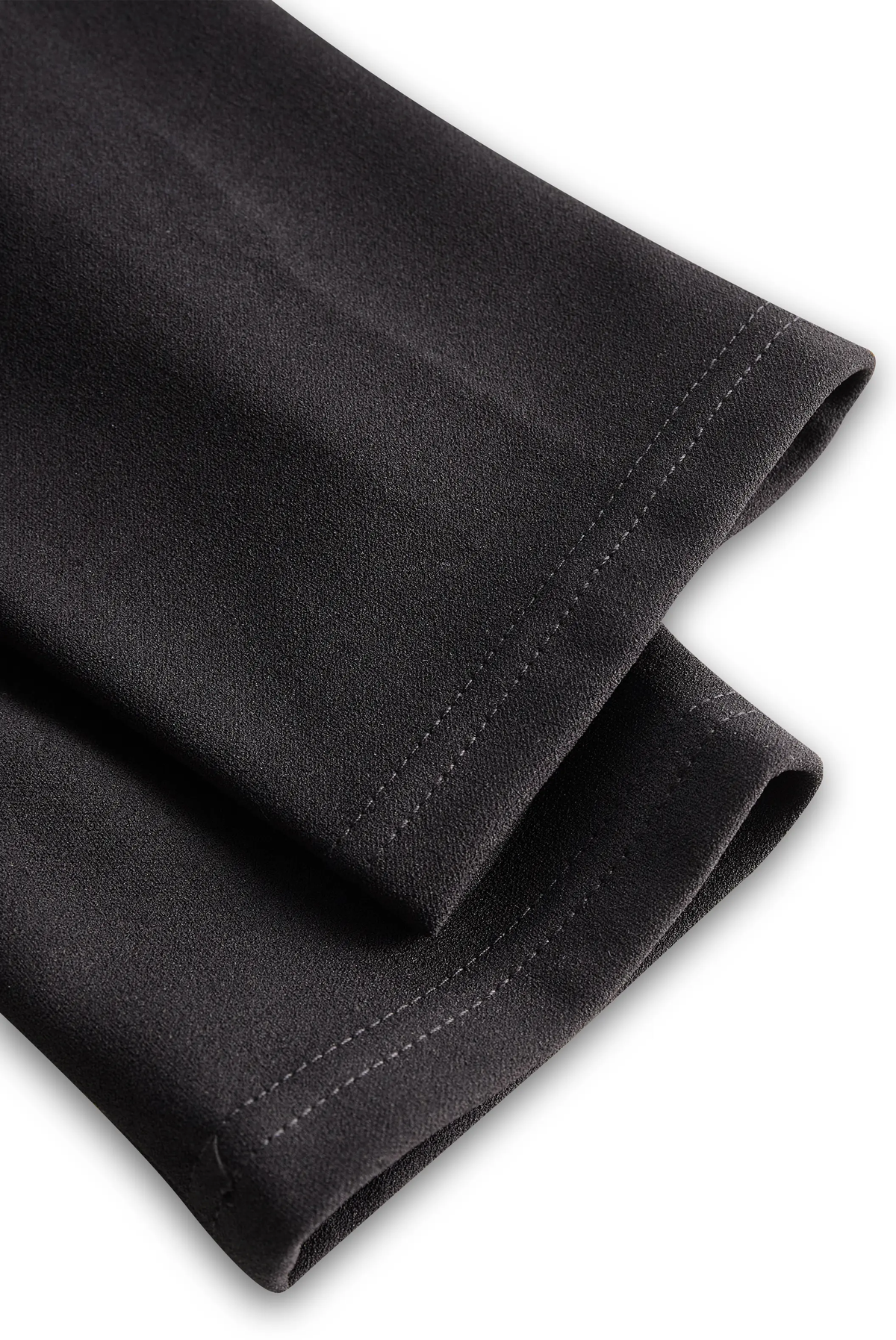 Sleek Black Belted Mandarin Collar Sheath - Midi Dress CASA LARO