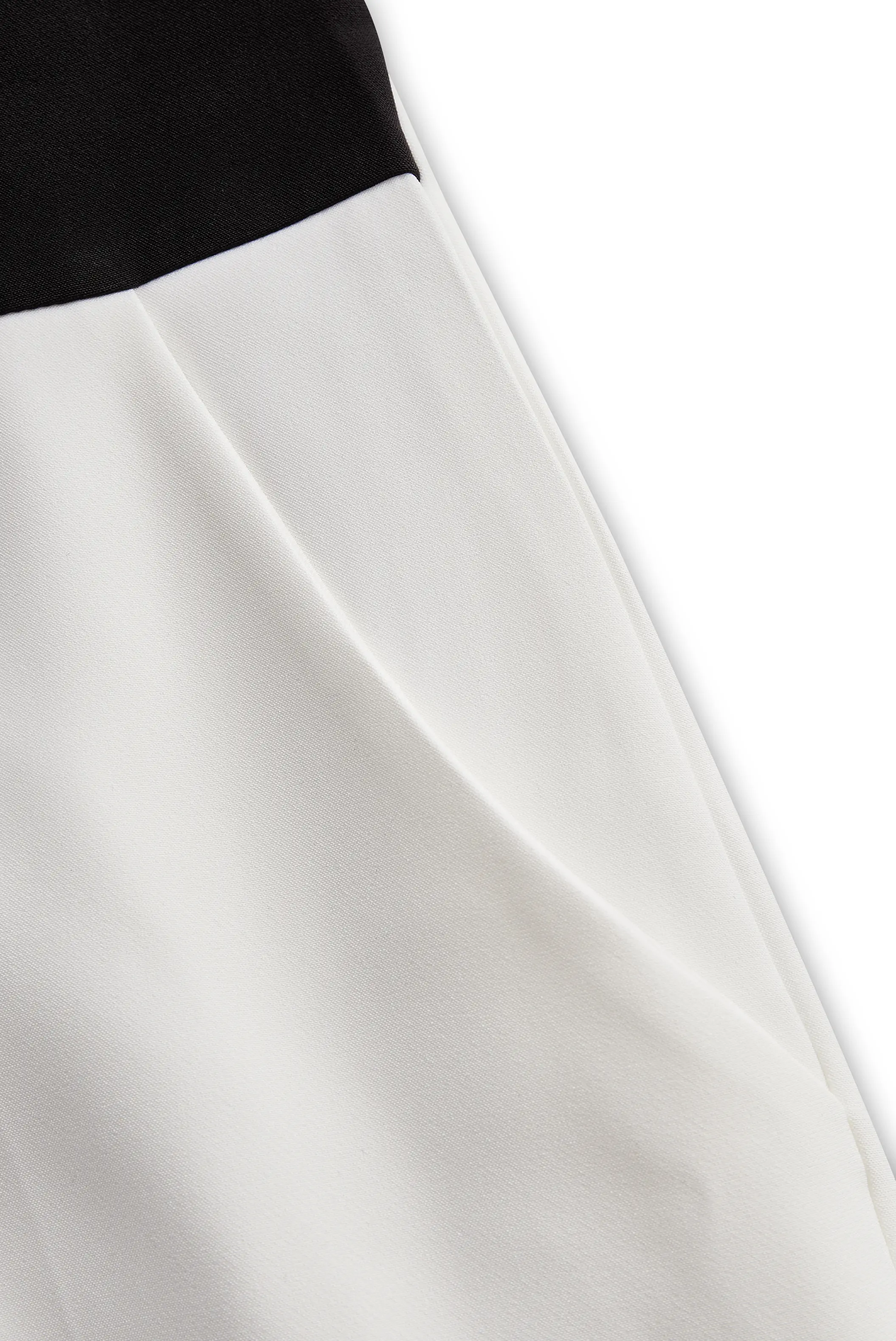 Sleek White Jumpsuit with Black Lapel & Dual Buttons - Jumpsuit CASA LARO