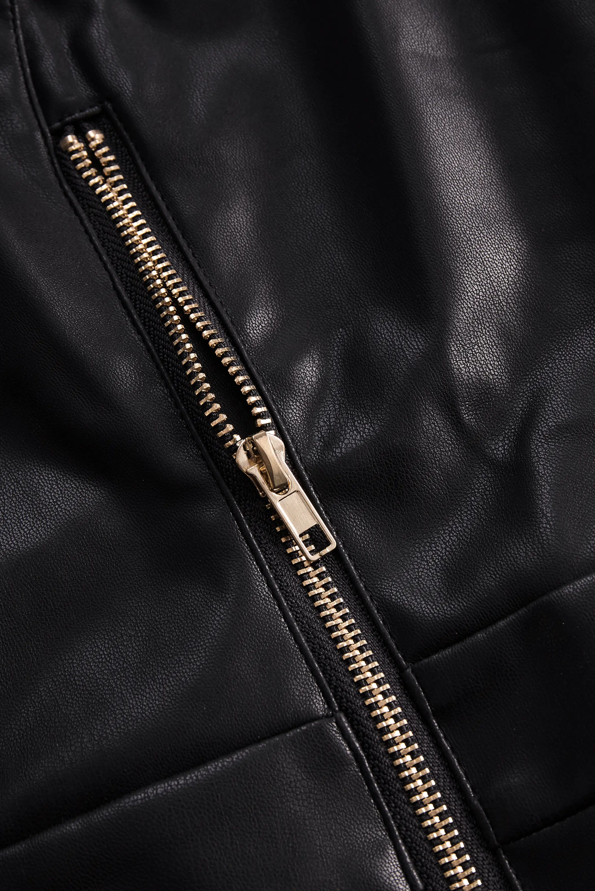 Sleeveless Zip-Front Faux Leather Sleek Look - Romper CASA LARO