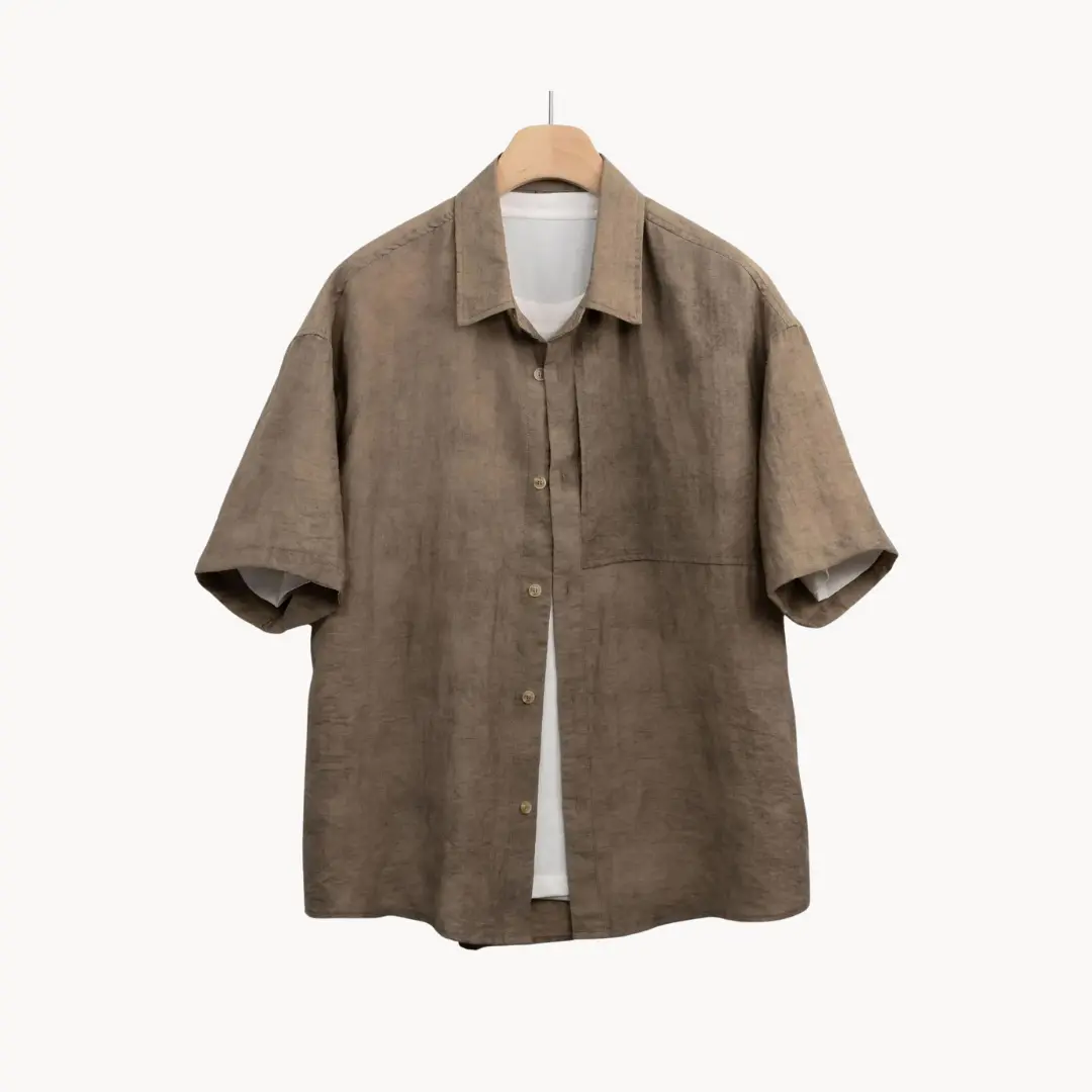 Soft Linen Camp Collar - Shirt CASA LARO