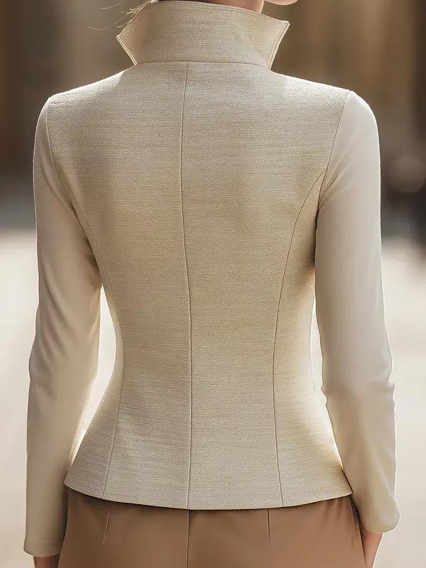 Stand Collar Zip-Up Casual Jacket - Women's Jacket CASA LARO