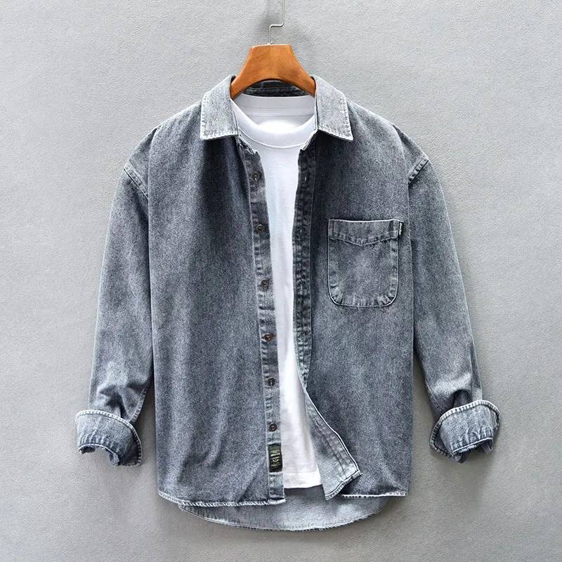 Stone-Washed Denim - Shirt CASA LARO MEN