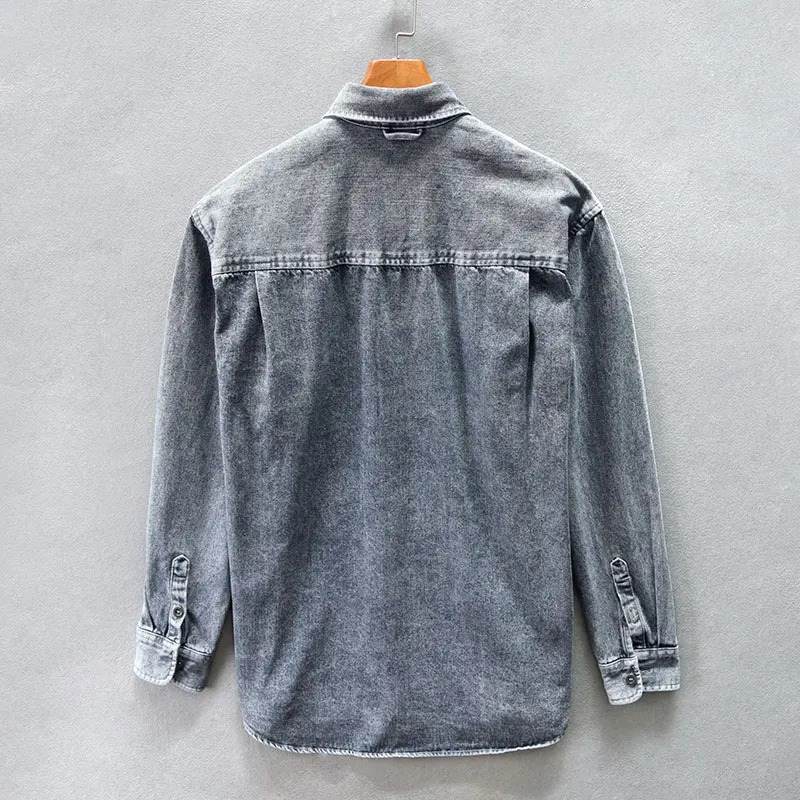 Stone-Washed Denim - Shirt CASA LARO MEN